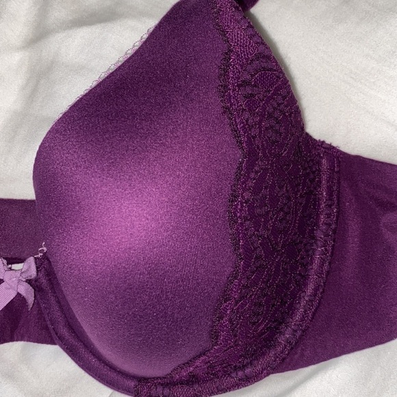 Victoria's Secret Purple Lined Perfect Coverage Lace Bra 34C Like New Fall Color - Picture 5 of 17